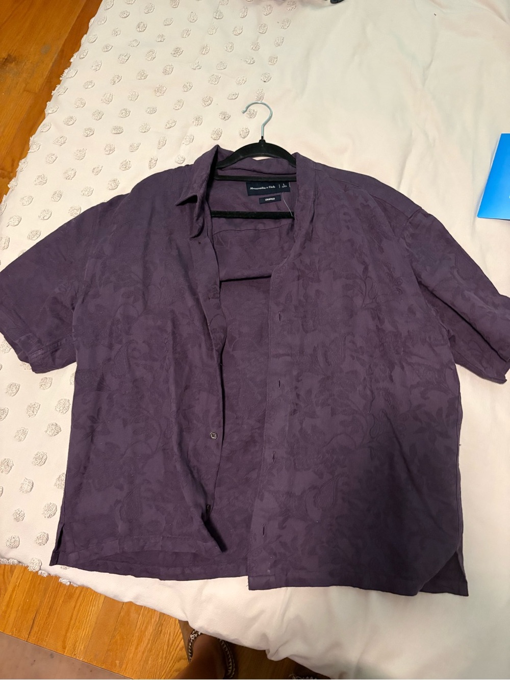Abercrombie & Fitch Men's Short-Sleeve Shirt Jacket - Plum Purple